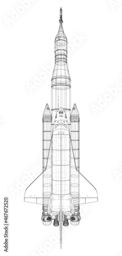 Rocket carrying space shuttle