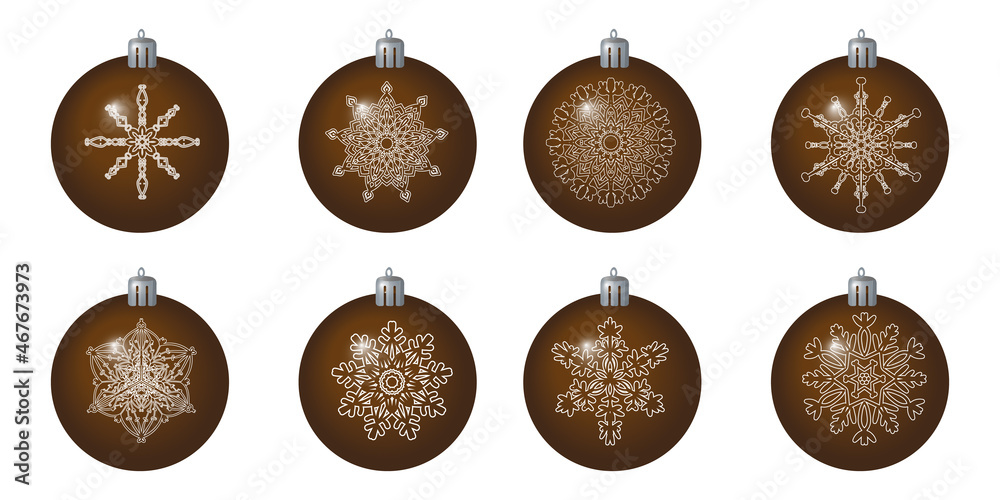 Festive decoration.  Chocolate christmas ball isolated on the white background