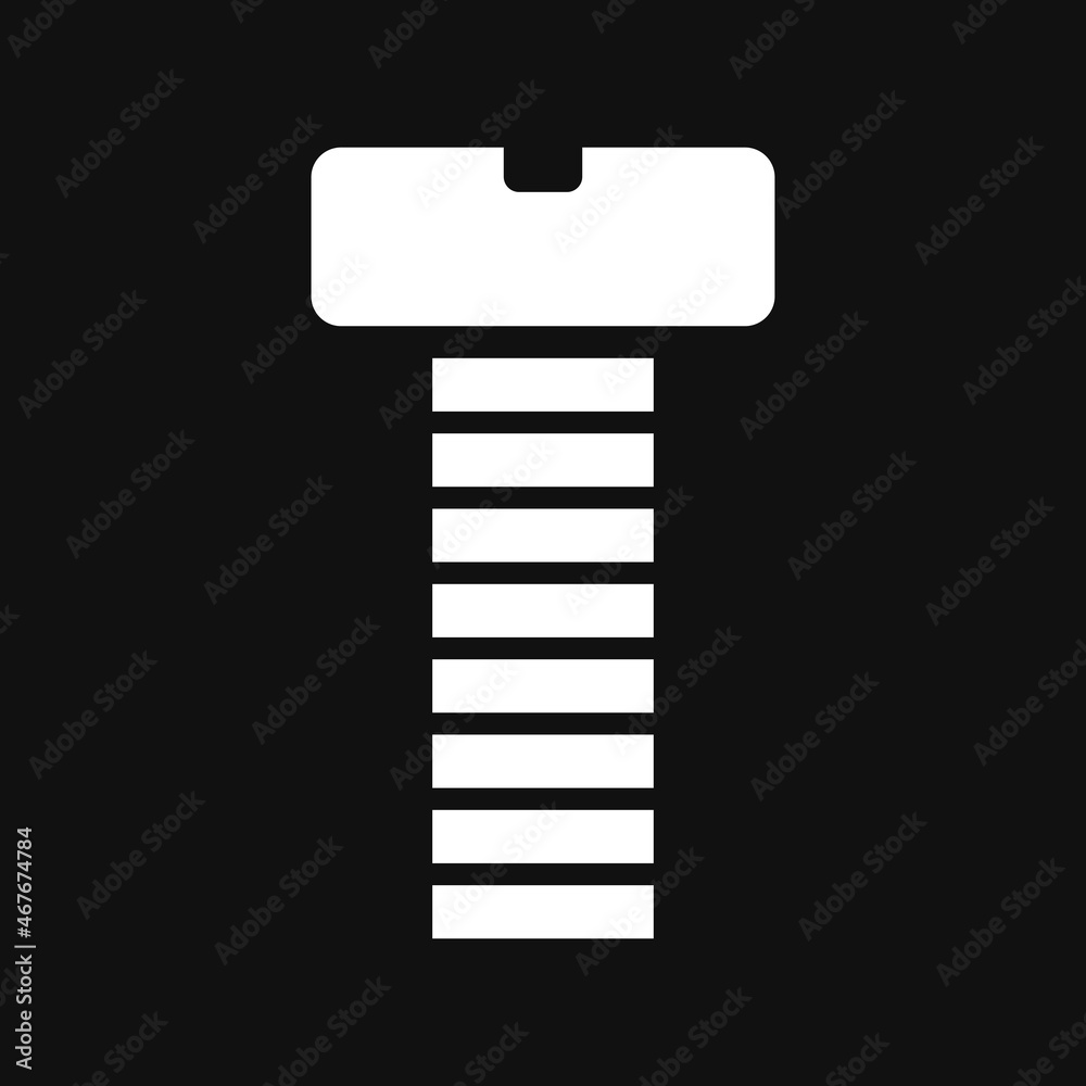 Screw icon, vector on grey background