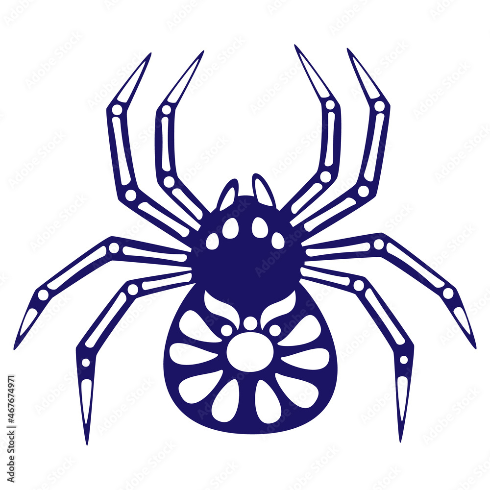 Halloween folk spider. Flat style vector illustration. Halloween folk spider. Flat style vector illustration.
