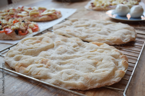 preparing homemade pizza