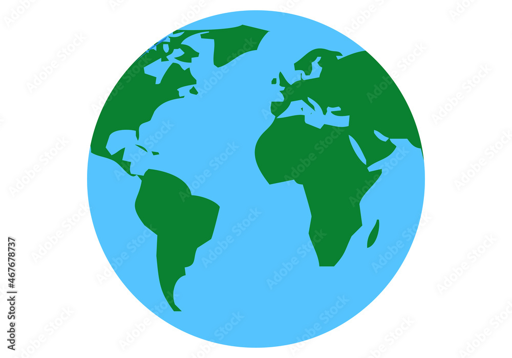 Icono de planeta tierra en fondo blanco.