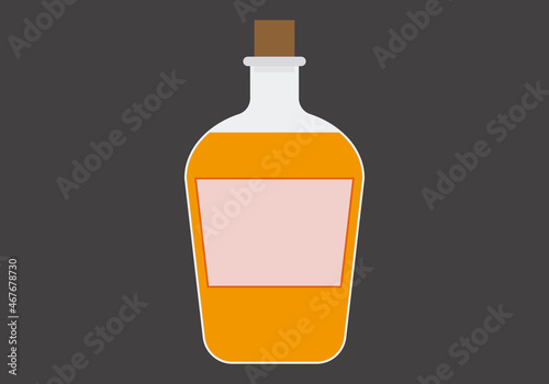 icono de botella de licor en fondo negro.