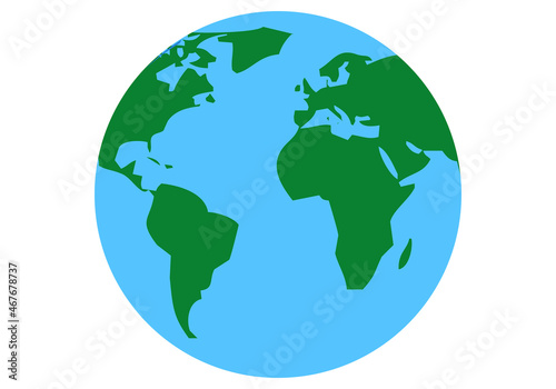 Icono de planeta tierra en fondo blanco.