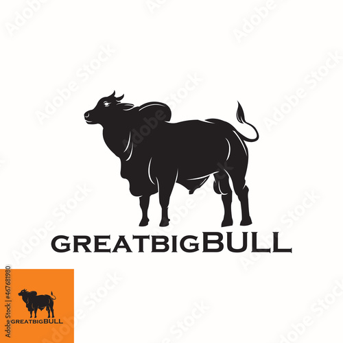 BRAHMAN GREAT BULL LOGO  silhouette of black brahman bull vector illustrations