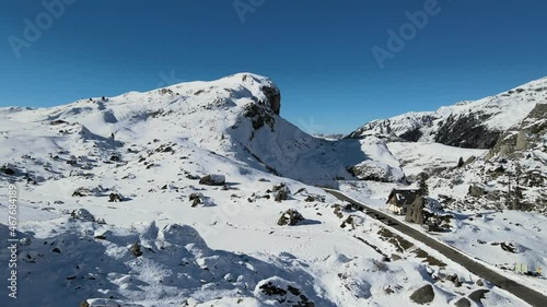 Première neige au Cormet de Roselend, Massif du Beaufortain, Savoie, France photo