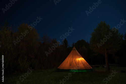 tent at night