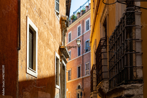 Narrow street in the center of Rome  Italy