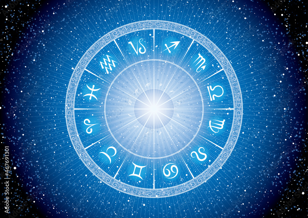 宇宙空間のホロスコープ　占星術のイメージ