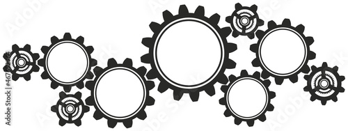Zahnrad Getriebe Symbol in schwarz als vektor. Isolierter weißer Hintergrund. photo