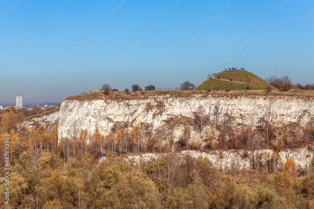 Krakus Mound also called the Krak Mound in fall colors at sunset