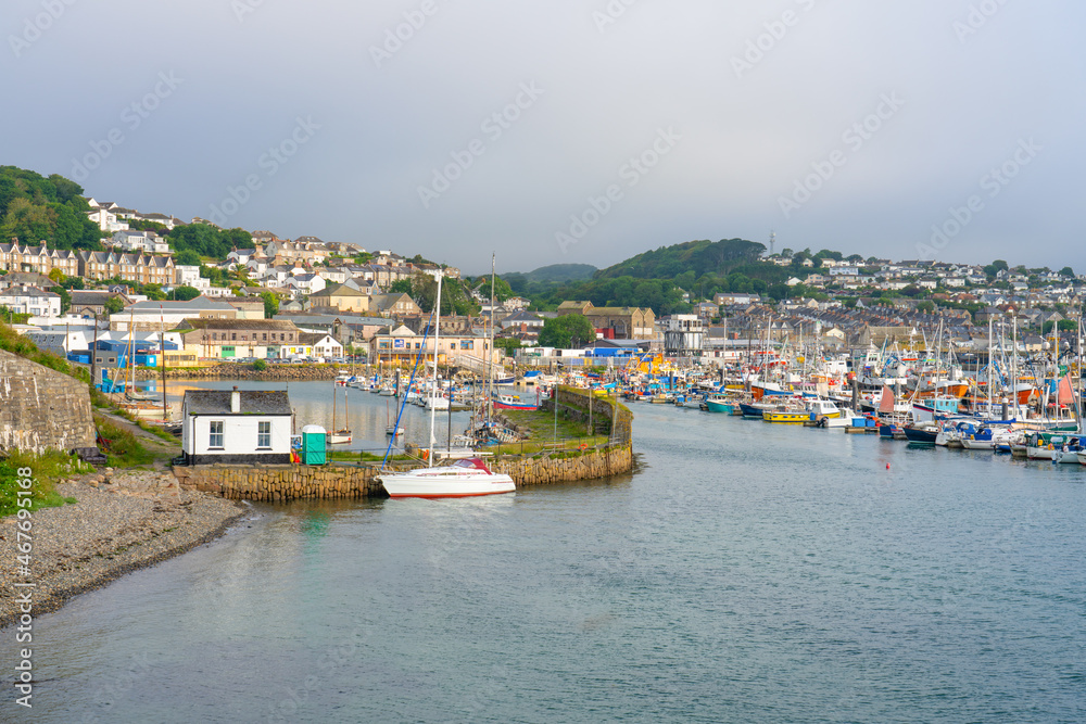 Newlyn town harbour in Cornwall. United Kingdom