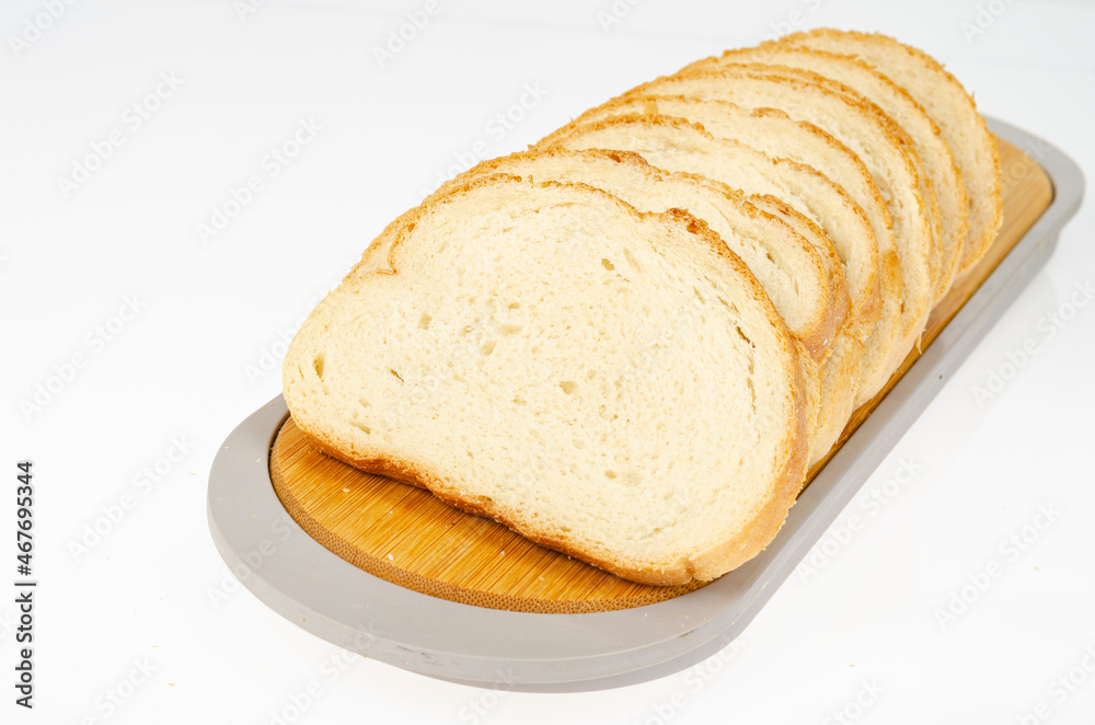 the Sliced wheat bread sandwiches. Studio Photo