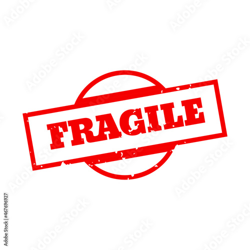 Fragile rubber stamps red colour