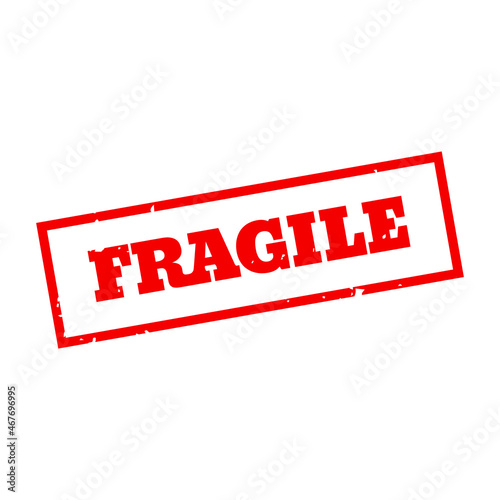 Fragile rubber stamps red colour