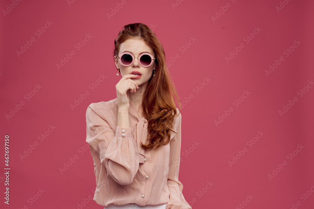 cheerful woman posing cosmetics charm isolated background cheerful woman posing cosmetics charm isolated background