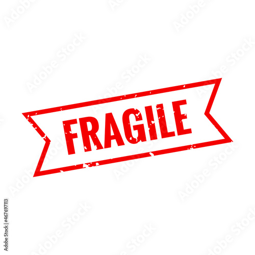 Fragile rubber stamps red colour