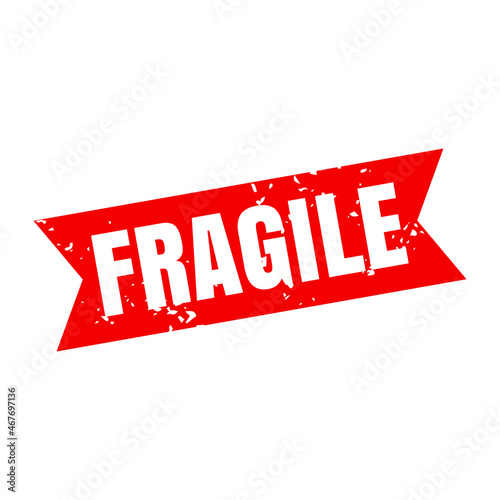 Fragile rubber stamps red colour