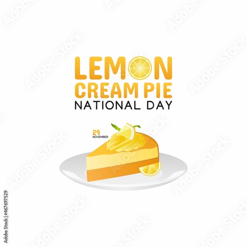 vector graphic of lemon cream pie national day good for lemon cream pie national day celebration. flat design. flyer design.flat illustration.