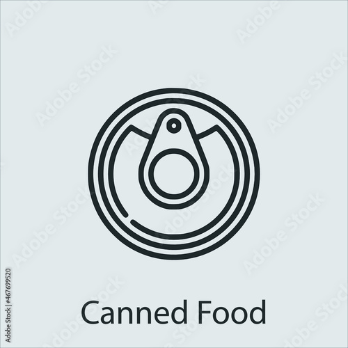 canned food icon vector icon.Editable stroke.linear style sign for use web design and mobile apps,logo.Symbol illustration.Pixel vector graphics - Vector