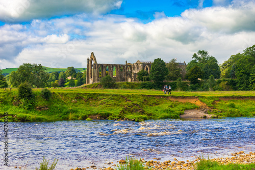 Ruins of Bolton Abbey on the River Wharfe photo