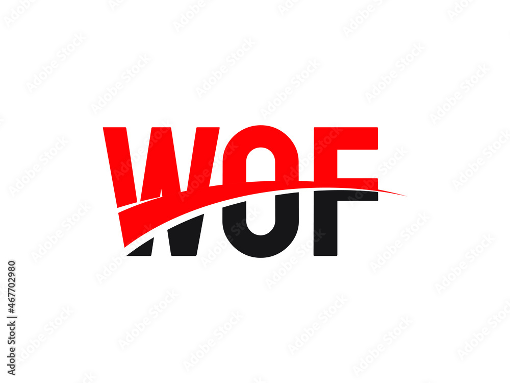 WOF Letter Initial Logo Design Vector Illustration