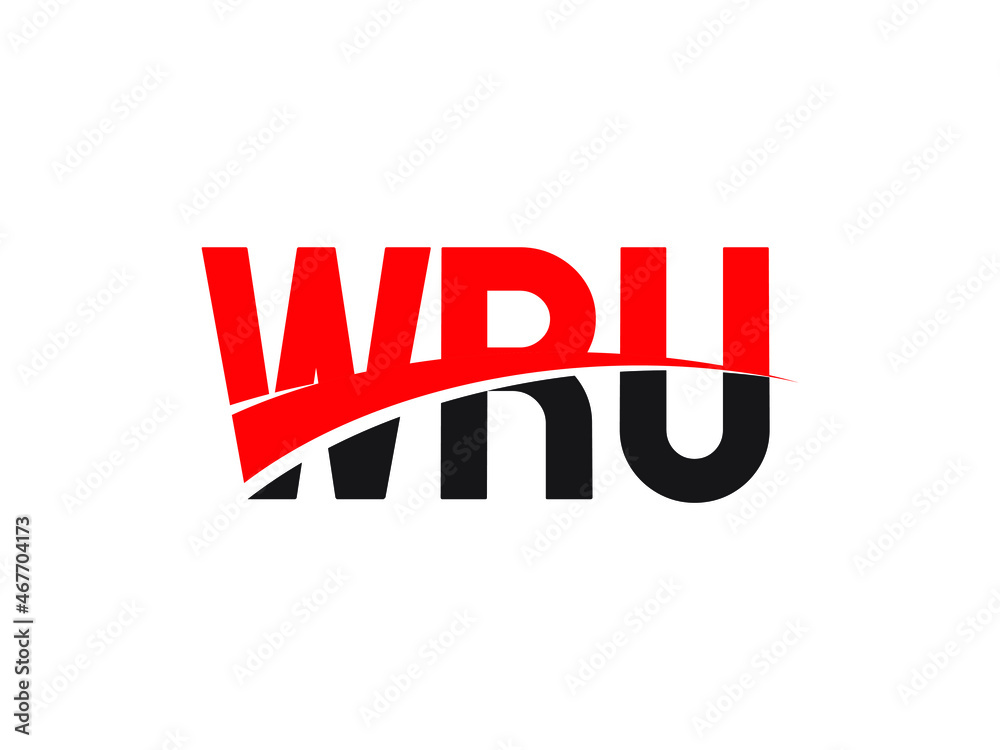 WRU Letter Initial Logo Design Vector Illustration