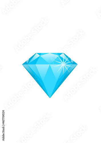 blue diamond on white background shine shimmer glimmer blink sparkle geometric icon logo © ms16_photo