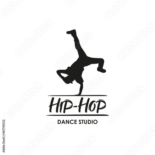 Hip Hop Dance Logo. Break Dance School or Studio Sign. Premium and luxury vector design