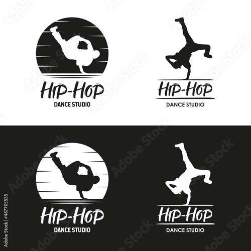 Hip Hop Dance Logo. Break Dance School or Studio Sign. Premium and luxury vector design