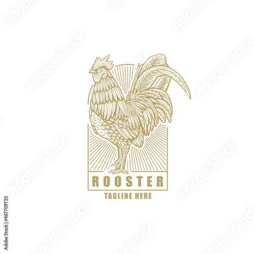 Rooster Logo Concept Professional vintage logo design and Clean Logo. Suitable for agriculture or your Business logo