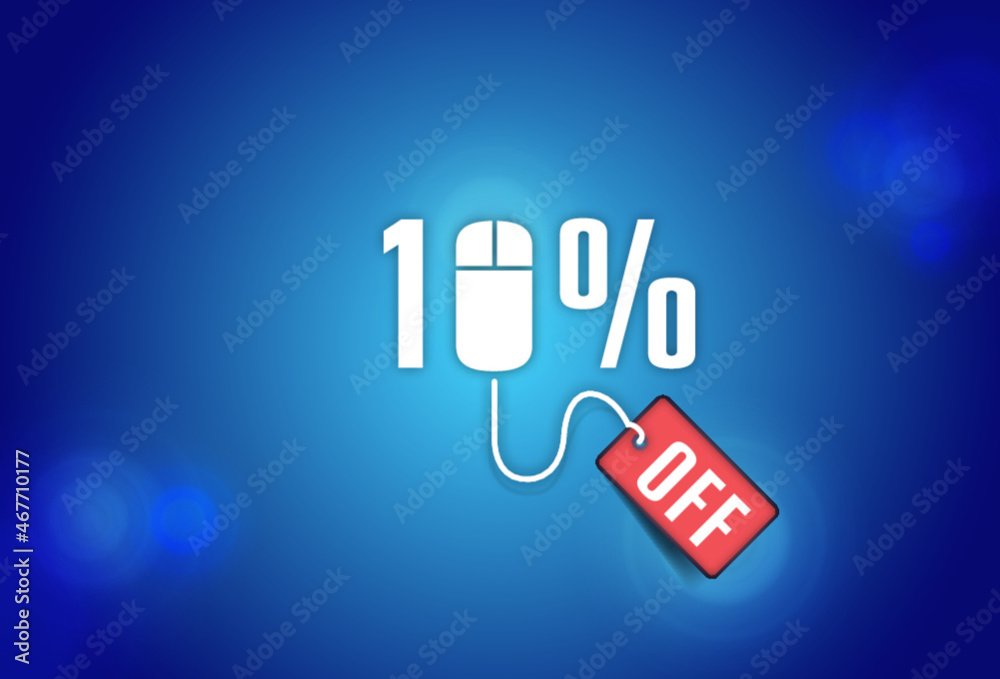 10% Off Sale discount text on blue background 10% Off Sale discount text on blue background