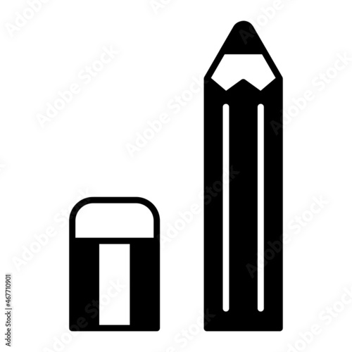 鉛筆と消しゴムのアイコン　Pencil and Eraser Vector Icons