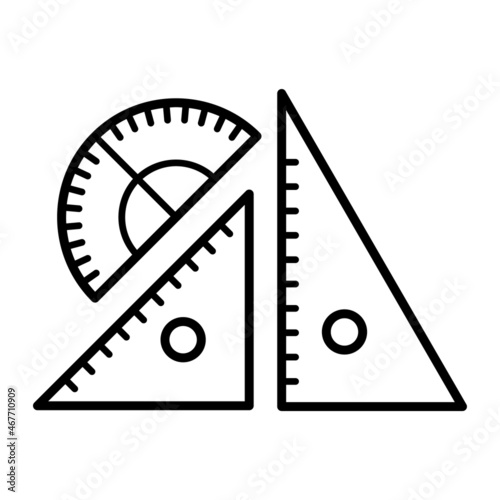 三角定規と分度器のアイコン Triangular ruler and protractor Vector Icon