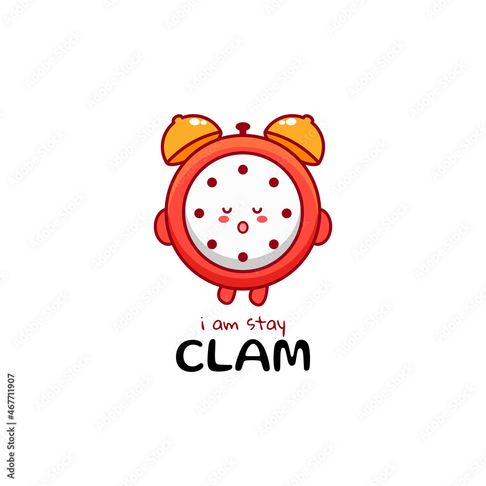 Cute funny clock character. Vector hand drawn cartoon mascot character illustration icon. Isolated on white background. time character concept Cute funny clock character. Vector hand drawn cartoon mascot character illustration icon. Isolated on white background. time character concept