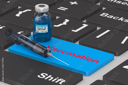 syringe and vaccine from co...