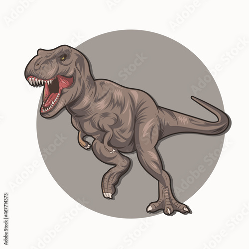 trex type dinosaur illustration vector