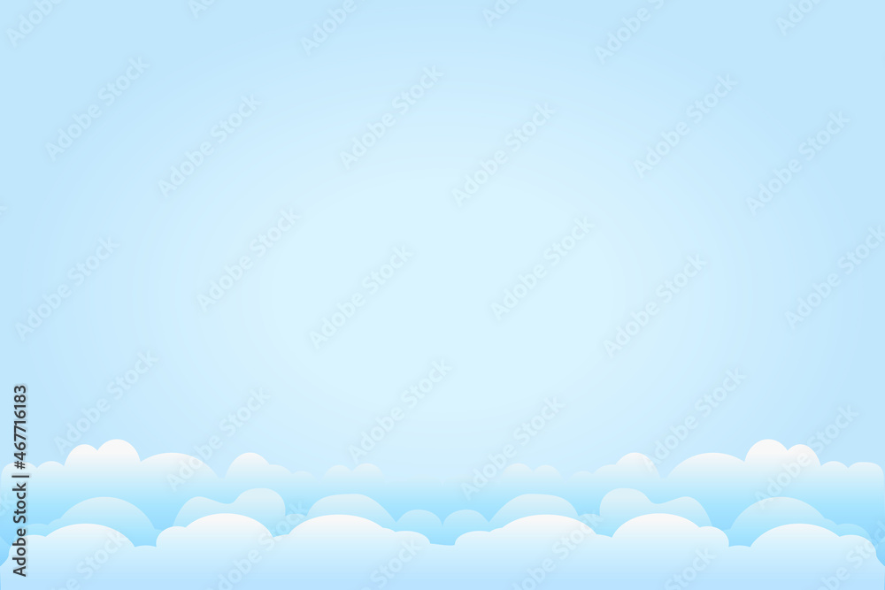 Sky firmament with clouds. Clouds in blue sky background with copy space.Clear weather or day and summer banner with cloudscape.Empty sunny cloudy heaven scene.Border of clouds and gradient sky.Vector Sky firmament with clouds. Clouds in blue sky background with copy space.Clear weather or day and summer banner with cloudscape.Empty sunny cloudy heaven scene.Border of clouds and gradient sky.Vector