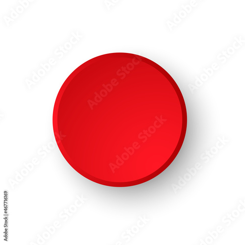 Round paper vector. Empty Red paper plate. Vector round plate Illustration on white background.