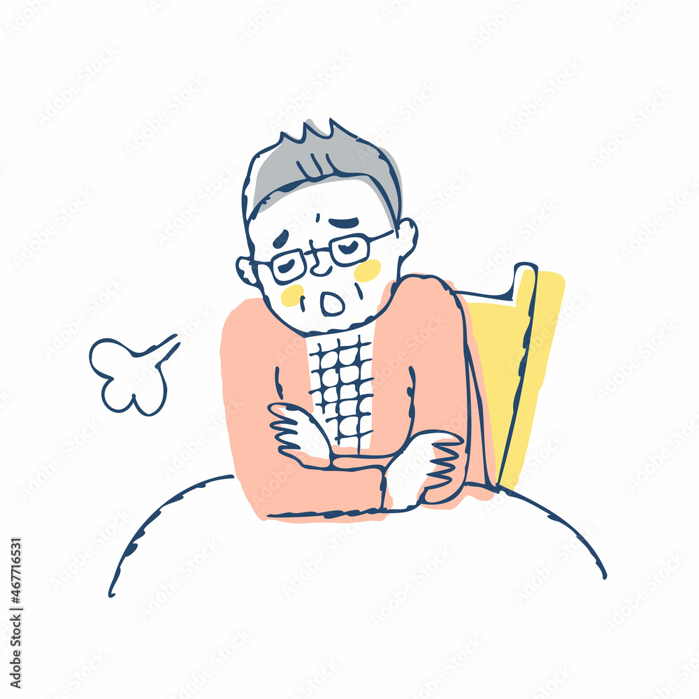 Naklejka premium ため息をつくシニア男性