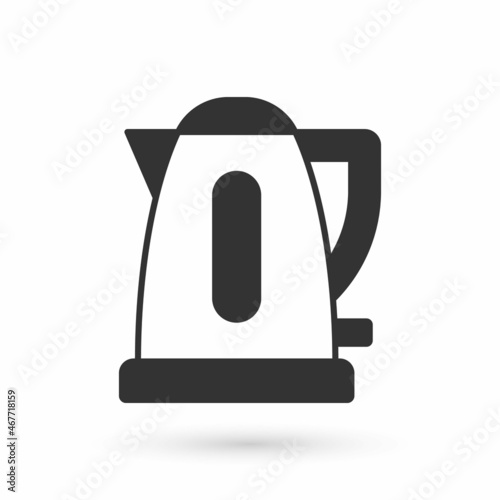 Grey Electric kettle icon isolated on white background. Teapot icon. Vector