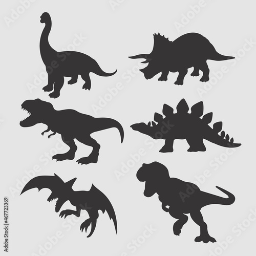 Fototapeta Naklejka Na Ścianę i Meble -  various dinosaurs silhouette vector illustration
