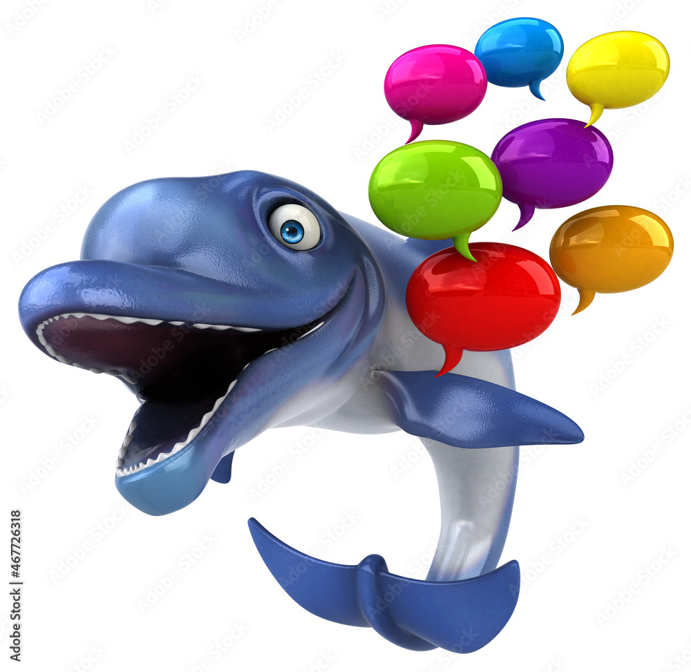 Obraz premium Fun dolphin - 3D Illustration