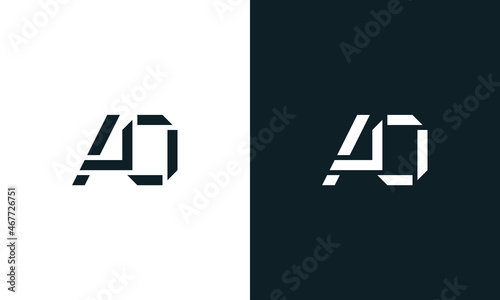 Creative minimal abstract letter AO logo. photo
