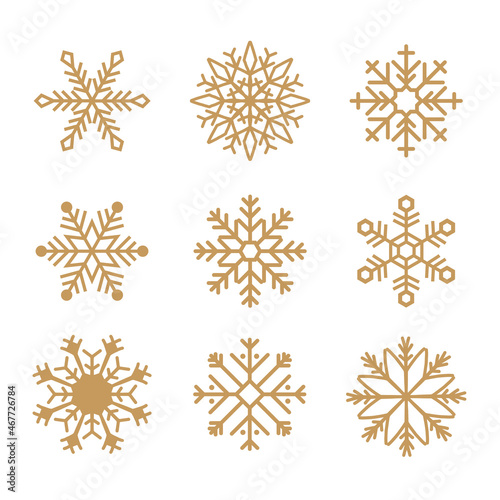 Great design holiday snowflakes isolate on blue background. Vector illustration. 