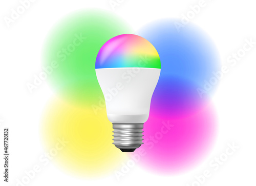 Led light bulb RGB multicolor vector illustration