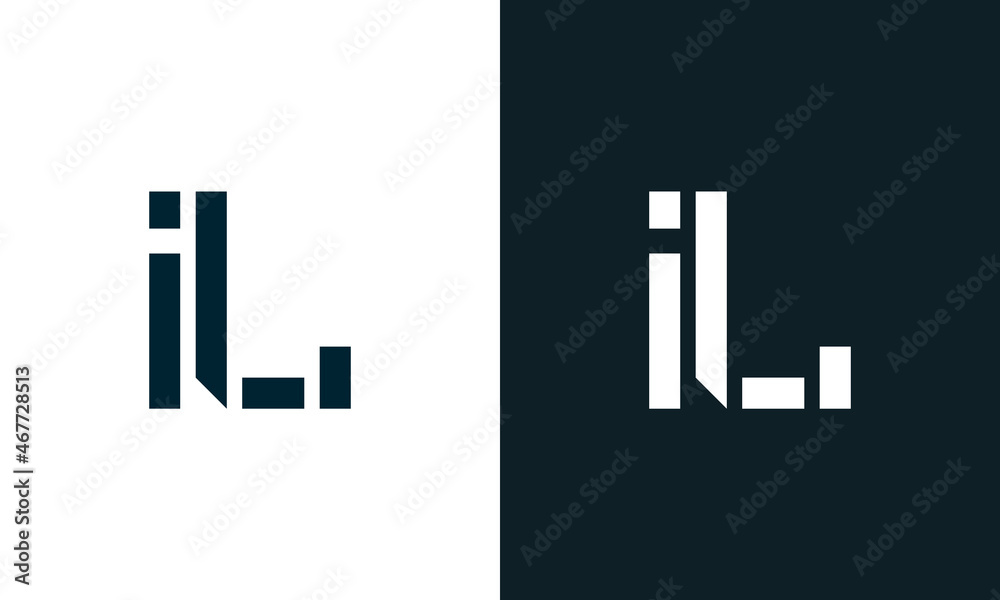 Creative minimal abstract letter IL logo.