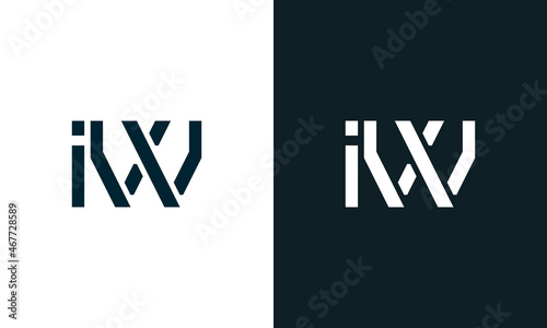 Creative minimal abstract letter IW logo.