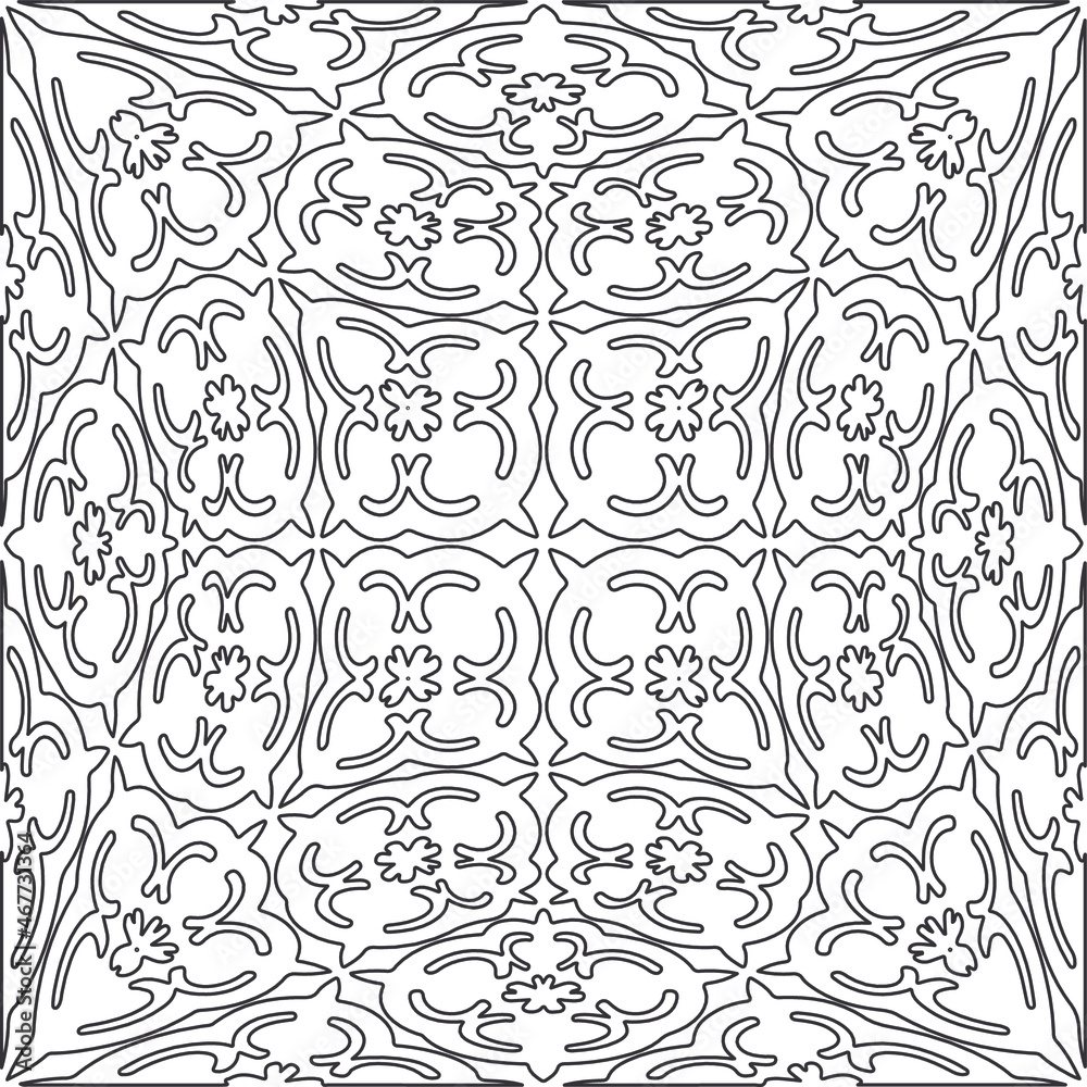 Vector pattern with symmetrical elements . Repeating geometric tiles from striped elements.large black pattern .
Vector pattern with symmetrical elements . Repeating geometric tiles from striped elements.large black pattern .