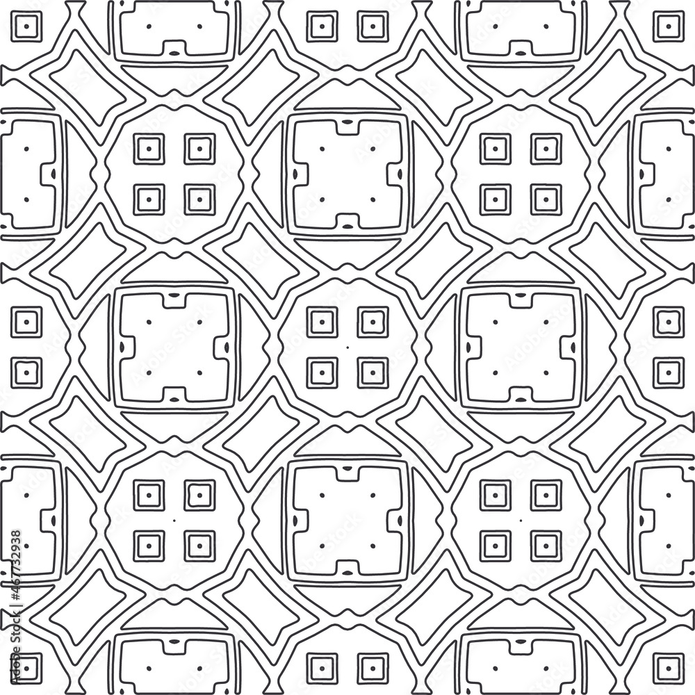 Vector pattern with symmetrical elements . Repeating geometric tiles from striped elements.large black pattern . Vector pattern with symmetrical elements . Repeating geometric tiles from striped elements.large black pattern .